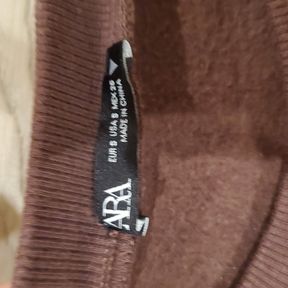 Zara Brown Cropped Sweatshirt - Picture 6 of 6